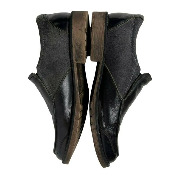 Bed Stu Fillmore Black Leather Gray Suede Slip On Lug Sole Mens Loafer 10 / 43 main image 6